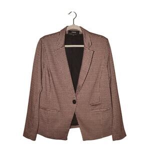 TORRID $69 Brown Burgundy Houndstooth Double Knit One Button Blazer 0 / US Large